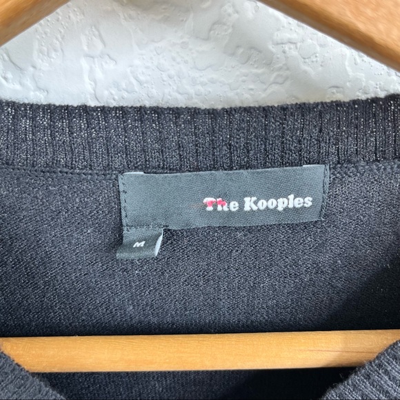The Kooples Slit Slip Pocket V Neck Lambswool Sweater - Picture 9 of 9